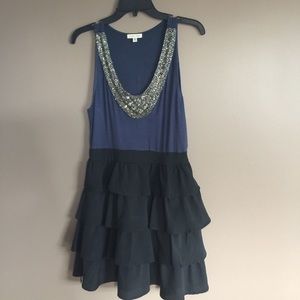 Silence + Noise Navy &black dress